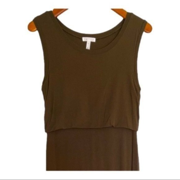 Leith-Nordstrom Olive Green Scoop Neck Bodycon Sleeveless Midi Dress Size S - Picture 6 of 8